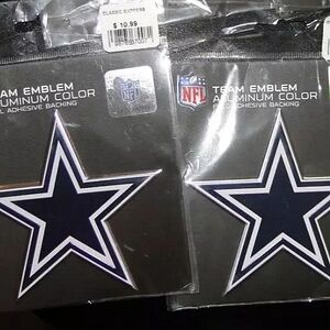 (2) Premium Dallas Cowboys Aluminum Metal Emblems 4"×4"